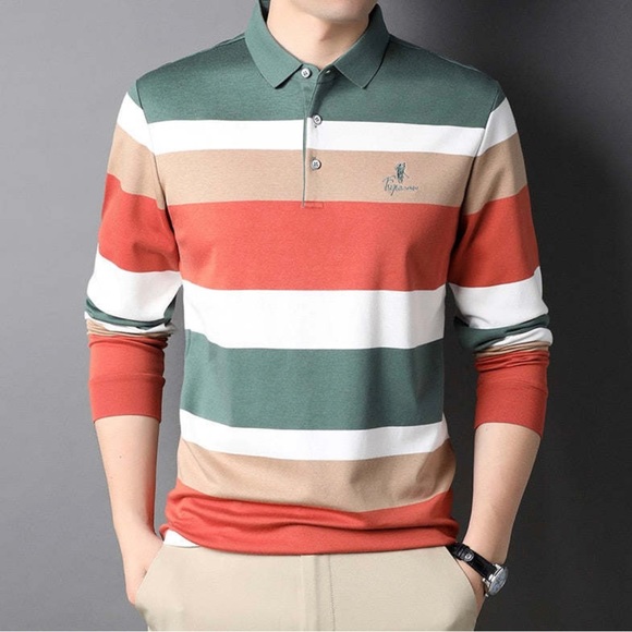 Other - Top Grade Cotton New Fashion Designer Logo Brand Stripped Luxury Mens Polo Shirt